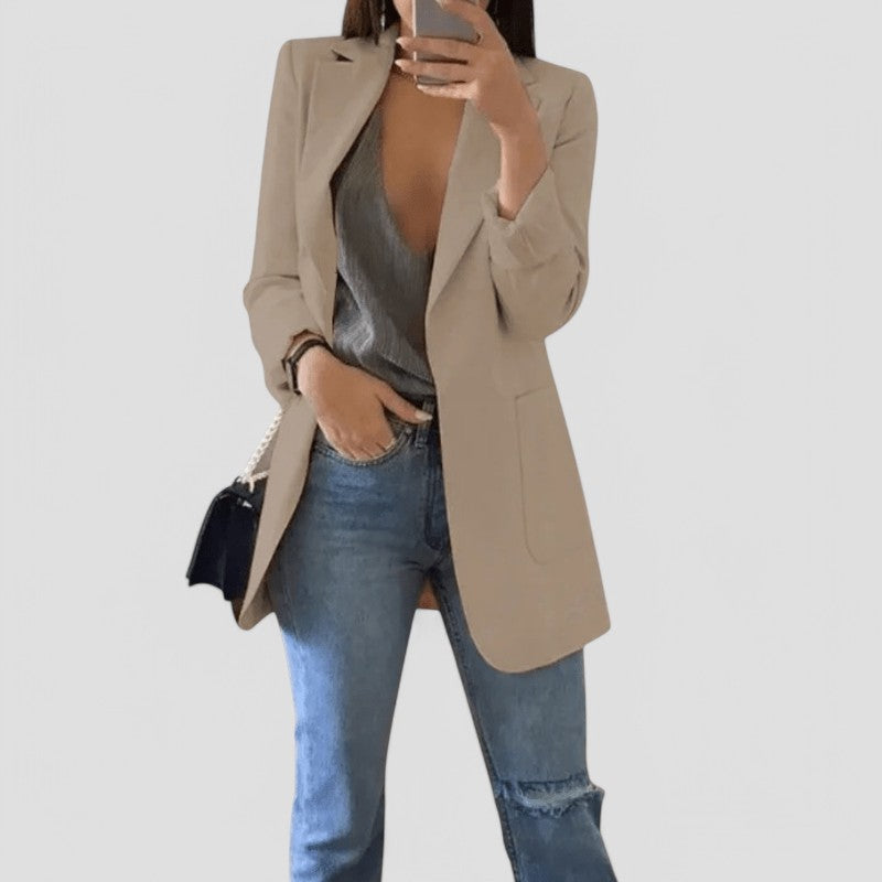 Aurosa Blazer – Elegant Long Women's Blazer for a Sophisticated Look